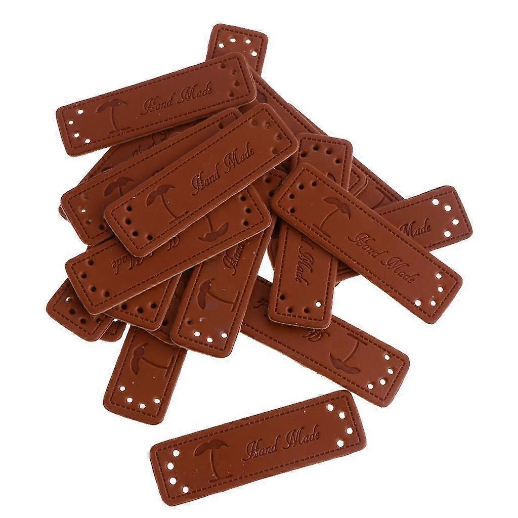 2x20pcs Leather Handmade Label Tags DIY Sew Craft Patches Style 15