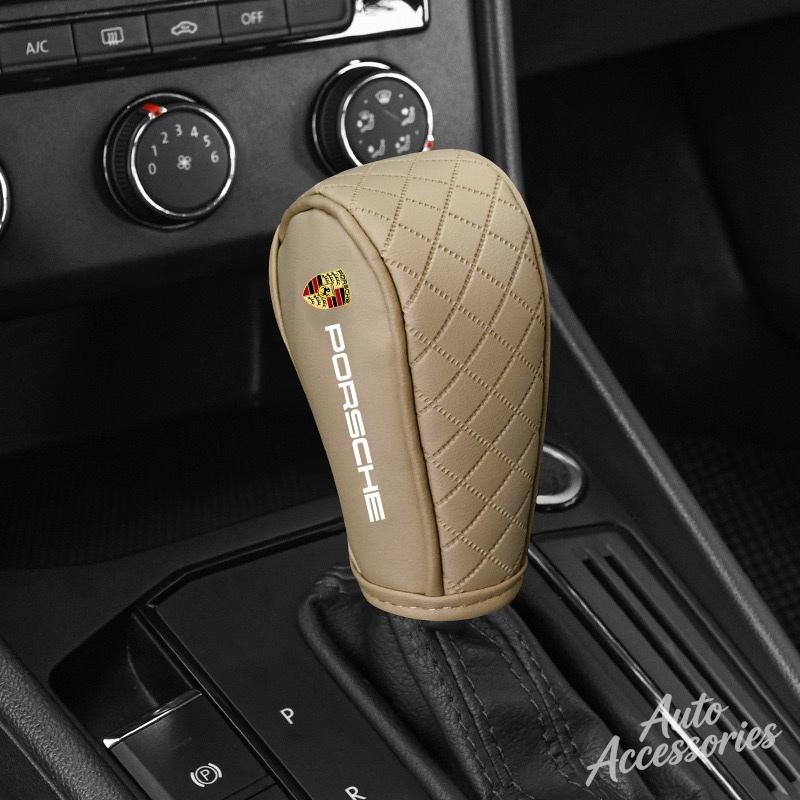 High Quality Car Shift Handle Cover PU Leather Anti-slip Protect Cover For Porsche Cayenne Panamera Macan Taycan Boxster Cayman