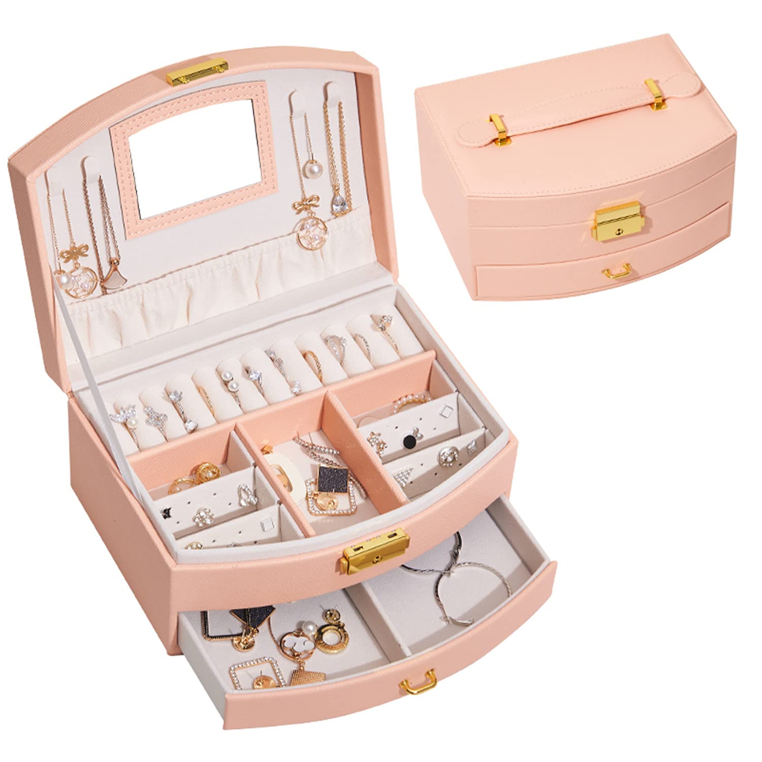 

OKUSEKAY Jewelry Jewelry Storage Popular with Girls and with Large Capacity Jewelry Box for and Perfect Gift for and Birthdays Box, Case, Women, рожевий
