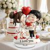 Balloon Valentine's Day Decoration 2D Gifts Acrylic Rotating Ornament Sweet Couple with Love Ornament Couple