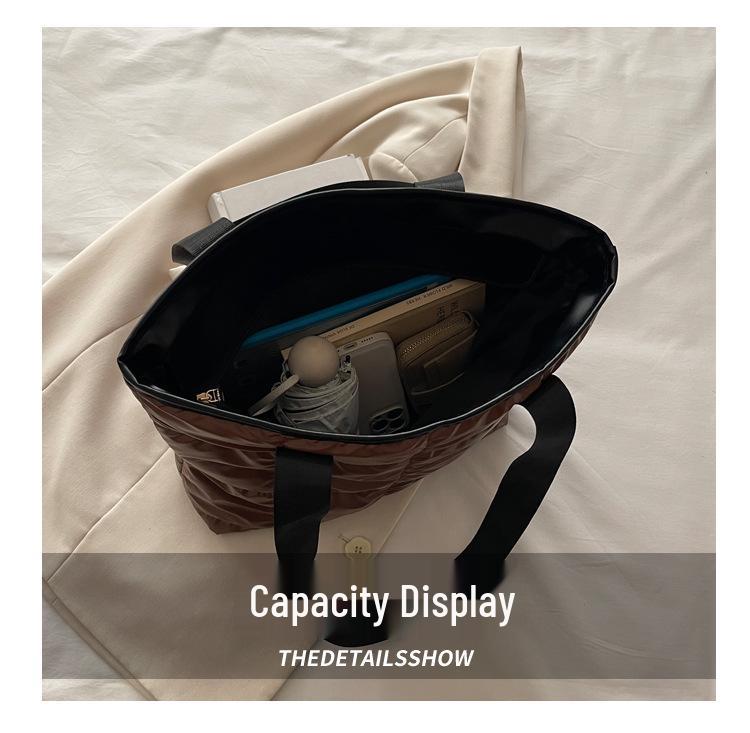 Korean Style 2025 Cotton Padded Large Tote Bag - Lightweight, Fashionable Single Shoulder Bag for Women