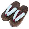 Geta wooden in burnt paulownia wood for girls light [KYOETSU] (Japanese clogs) dull, (6 blue, measurement_19_point_5_centimeters)