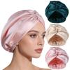 Adjustable Mulberry Silk Wrap Satin Fabric Pure Silk Turban Premium Night Sleep Cap  Curly Hair