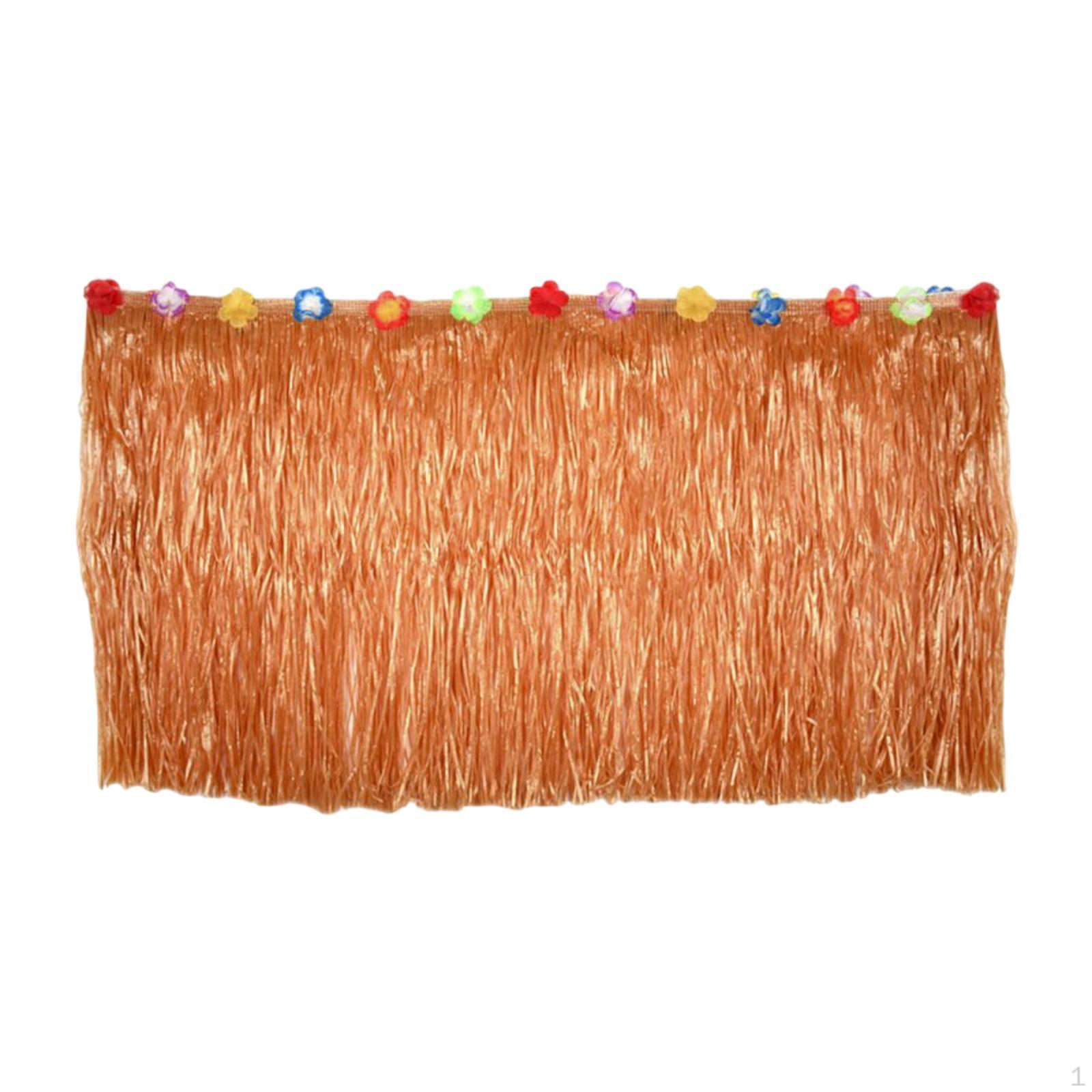 

Гавайская юбка для стола с бахромой Луау, имитация травы с разноцветными цветами 275cmX30cm