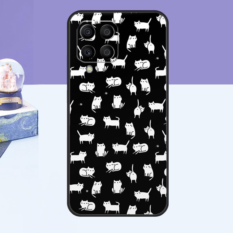 Cute Cartoon Cat Case For Samsung Galaxy M14 M54 M13 M23 M16 M11 M21 M31 M20 M34 M52 M32 M12 M36 M56 M15 M55