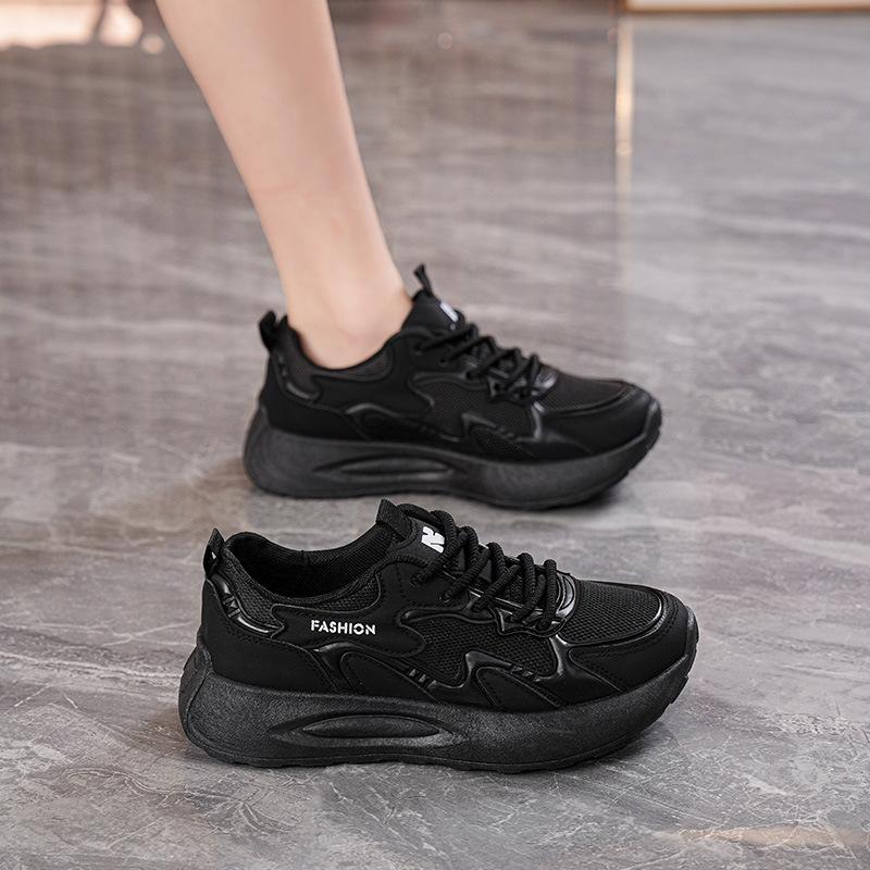 Summer Women's Shoes New Breathable Mesh Sports Shoes Children's Versatile Thick-soled Casual Soft-soled Running Dad Shoes