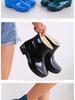 Women's Fleece-Lined Waterproof Rubber Rain Boots with Thick Non-Slip Sole