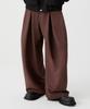 TRILLION Double Inverted Tuck Wide Pants [Brown]