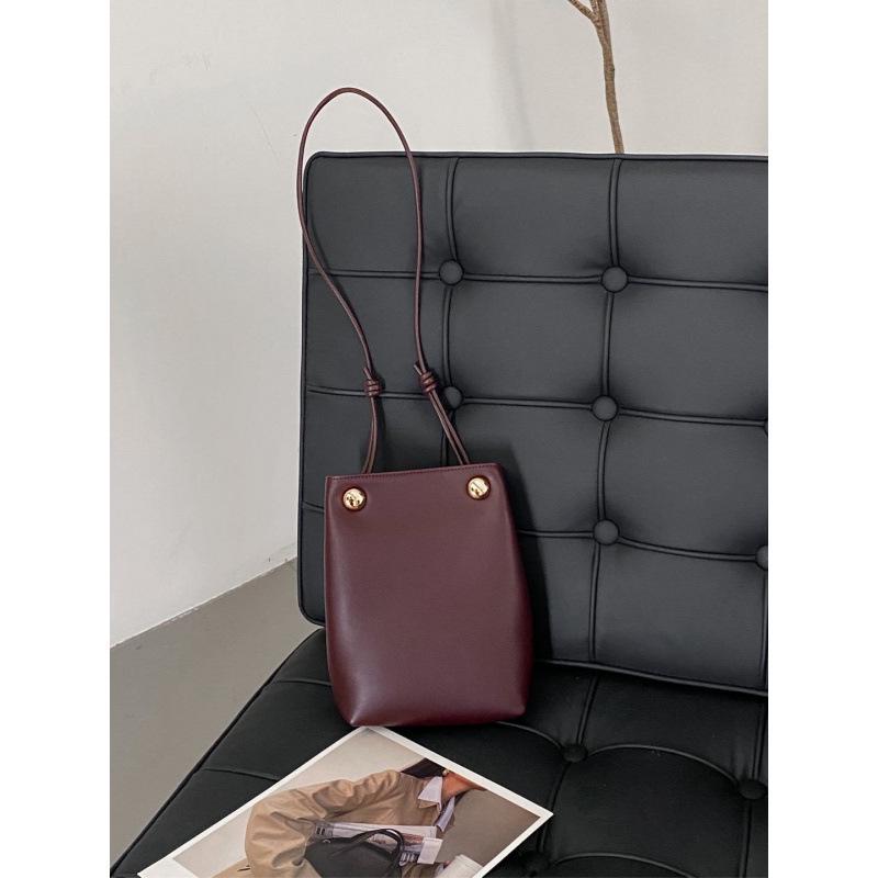 Original 2025 Genuine Leather Bucket Phone Bag - Fashionable, Simple, Exquisite Single Shoulder Crossbody Bag