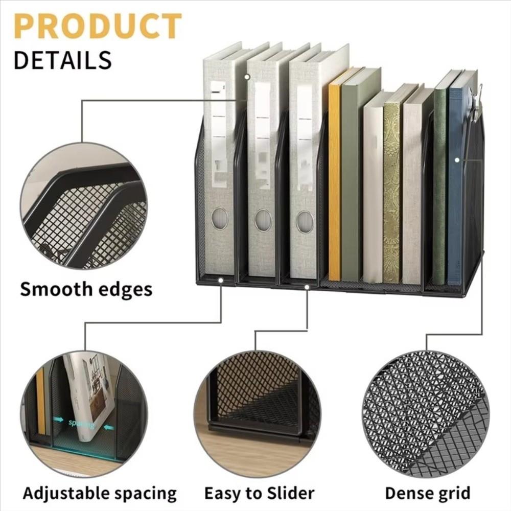 Detachable Book Stand 5/7 Grids File Storage Rack Simple Bookshelf  Students Use