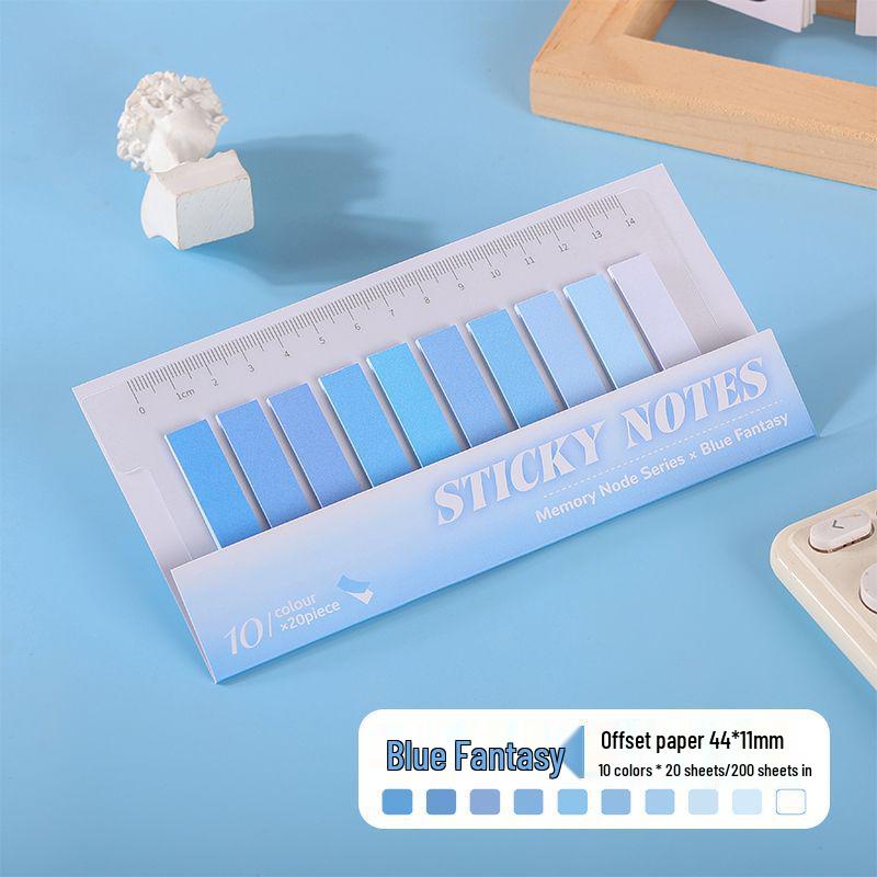 

Ten-Color Gradient Morandi Index Tab Stickers for Bookmarks and Labels 10 colors * 20 sheets/200 sheets total