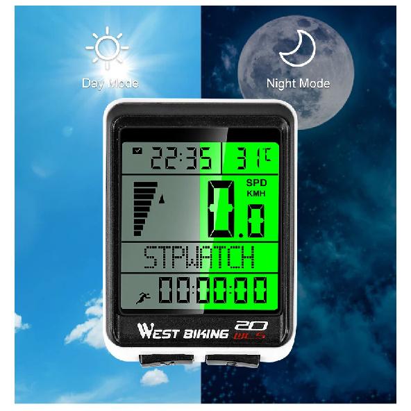 WEST BIKING Bicycle Wireless Computer MTB Road Bike Odometer Multifunction Cycling Stopwatch Speedometer Rainproof Bike Computer