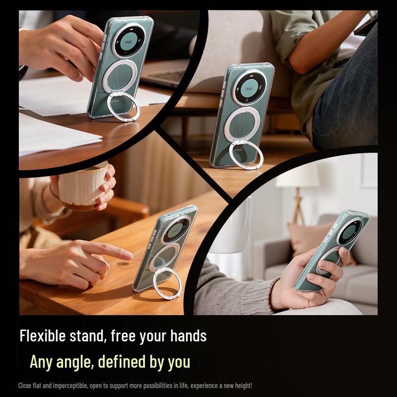 Huawei Magnetic Clear Phone Case with 360° Rotating Kickstand