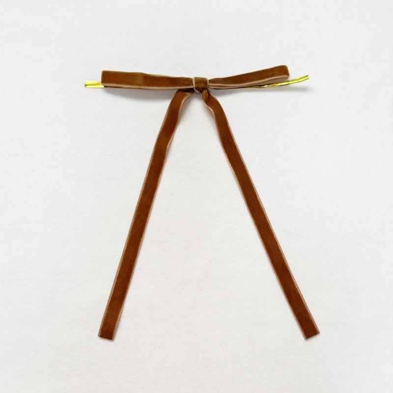 

24 шт. Бархатные банты Бант на елку Бархатный ленточный бант Винтажное украшение венка Рождественская упаковка подарков DIY поделки кофейный