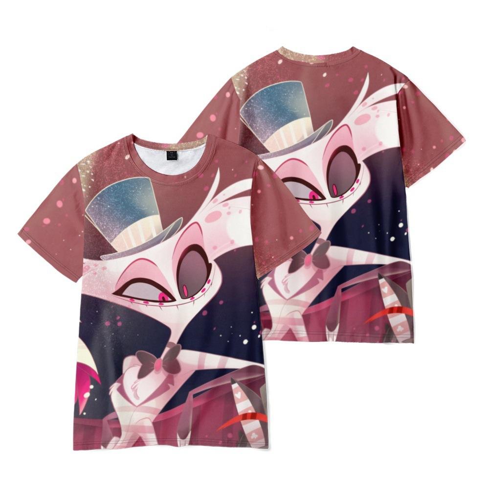 9 Colors Summer Fashion Women Men's Casual Anime Hazbin Hotel Cartoon Printed Cosplay Short Sleeve T-shirts