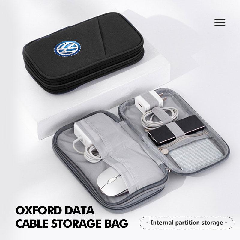 VFHJQ1 Electronic Organizer Shockproof USB Cable Charger U Disk Case For Volkswagen VW Scirocco Jetta Beetle Golf 4 5 6 Passat Polo B5
