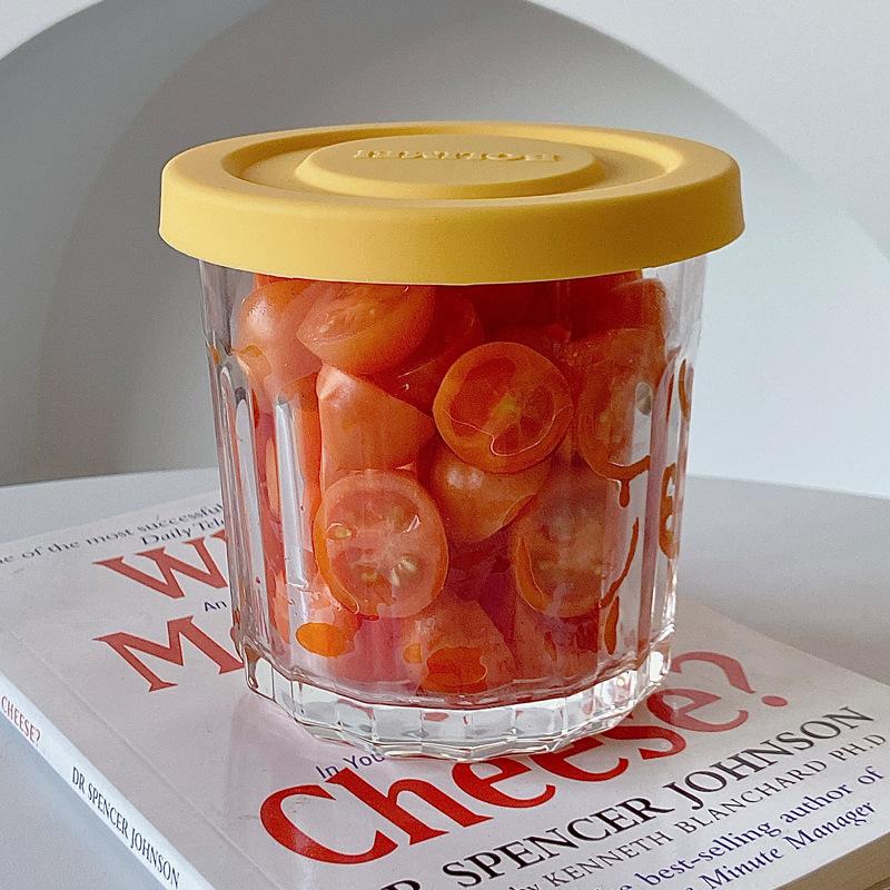 High Borosilicate Glass Lunch Box,Two/Three Compartments Lunch Box with Cutlery, Fruit Storage Jar, Microwavable Crisper