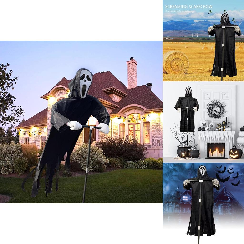 Foldable Ghostface Scarecrow Scary Scream Horror Decor For Convenient Storage