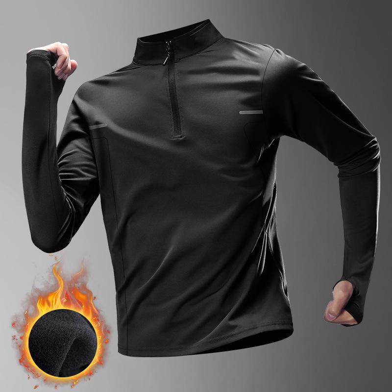 

Men s Winter Running Half-Zip Micro-Fleece T-Shirt: Warm, Quick-Drying Sports Base Layer for Autumn/Winter XXL [Recommended 140-160 jin]