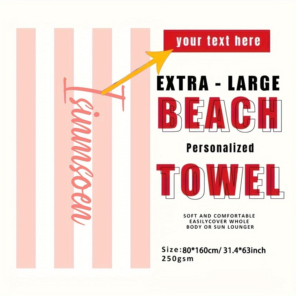 Customized Beach Towel Striped Pattern Personalized Absorbent Bath Towel Quick-drying Swimming Towel For Beach Swimming Outdoor