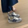 Cowhide Version~ Flat Bottom Casual Sports Shoes Versatile Round Head Retro Women's Lace-up Breathable Board Shoes