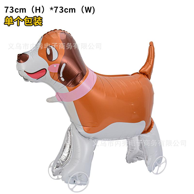 4D Djur Aluminiumfolieballong Med Hjul Stor Tredimensionell Elefant Kreativ Rullande Ballong Ståndleksak Festdekoration