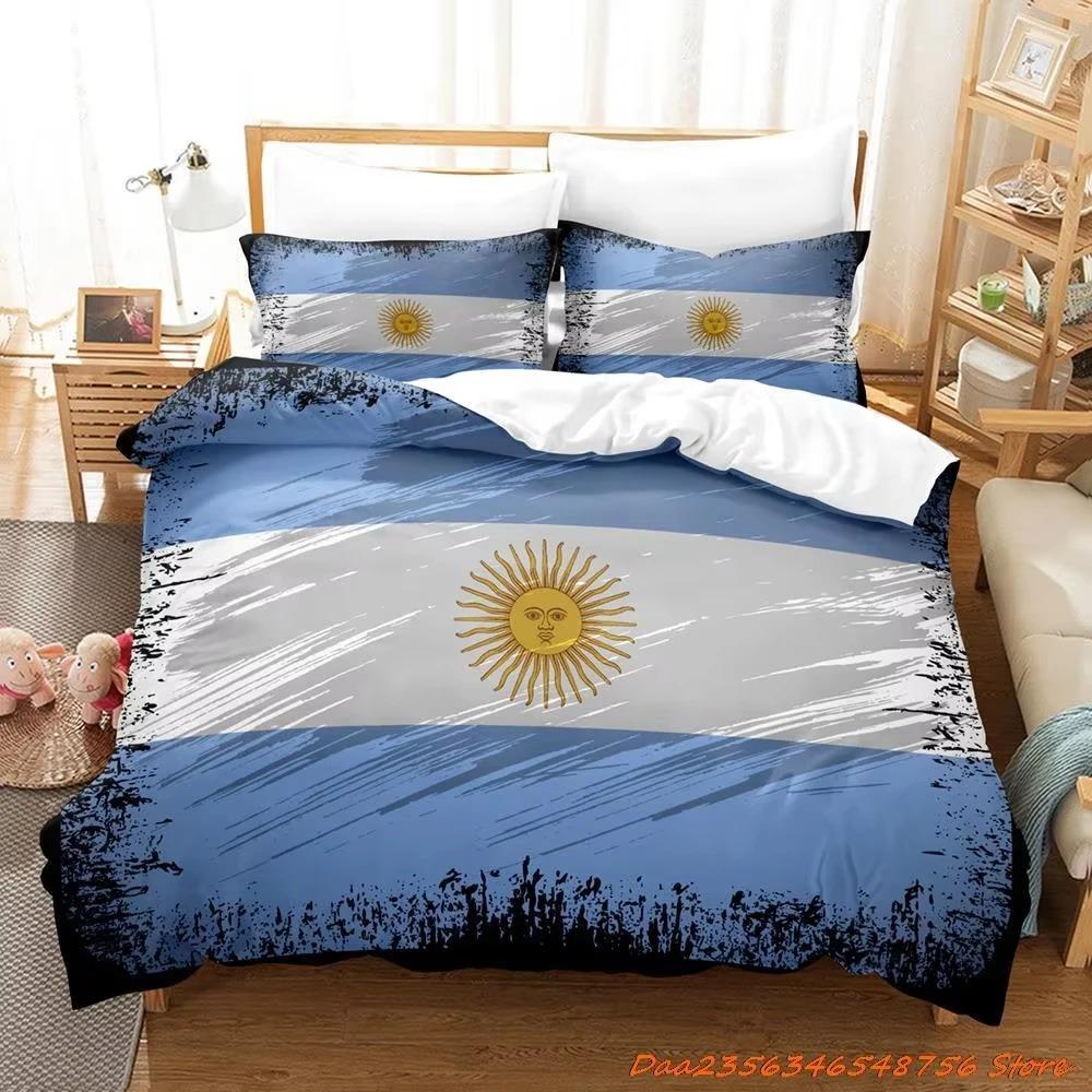 Argentinische Flagge Bettwäscheset Einzelbett Twin Full Queen King Size Bettset Erwachsene Kind Schlafzimmer Bettbezug Sets 3D Druck Bettlaken Set