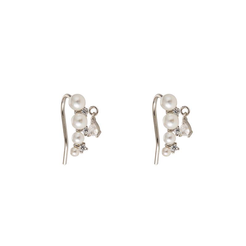 Stylish Zircon Water Drop Pearl Earrings: Elegant & Versatile Women's Design
