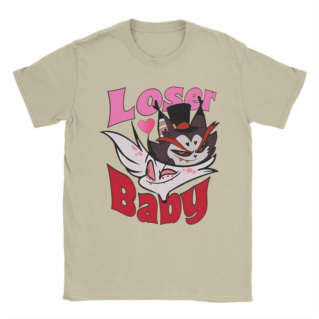 Men's T-Shirt Hazbins Hotels Double Trouble Grinning Casual Cotton Tee Shirt Short Sleeve  T Shirt Crewneck Clothing Plus Size