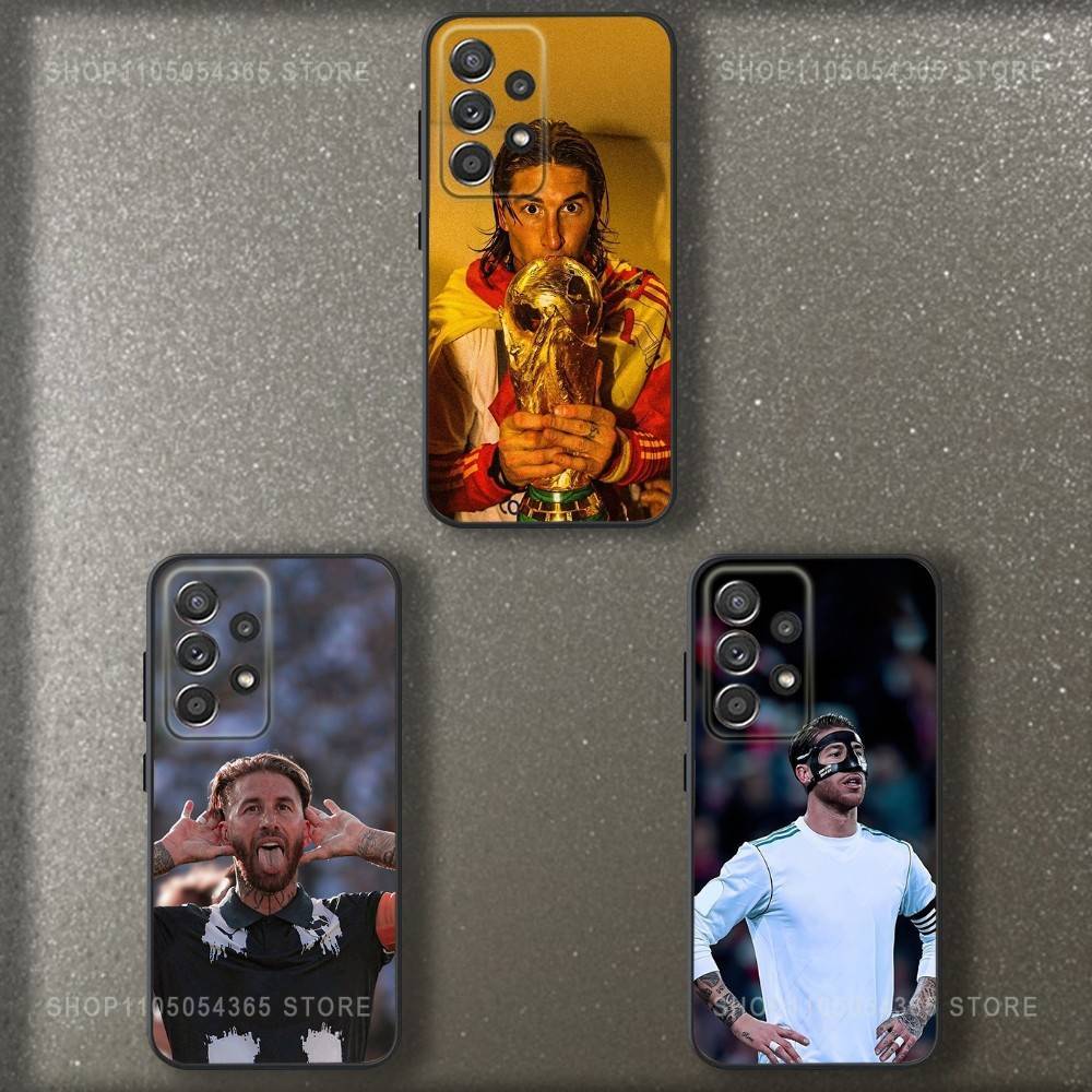 Soccer S-Sergio R-Ramos Phone Case For Samsung S 25,24,23,22,30,21,10,9,Ultra,Plus,Lite,FE,4,5 G Soft Black Case
