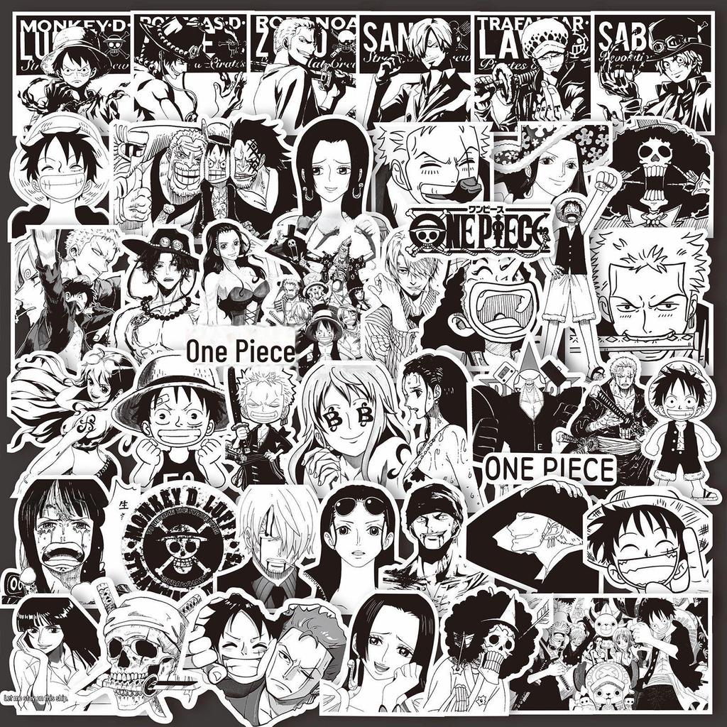 1000 schwarz-weiße Anime-Aufkleber: Demon Slayer, One Piece & mehr zur Notizbuch-Dekoration