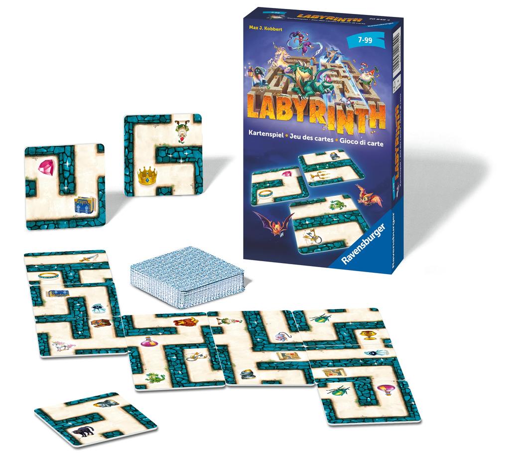 Ravensburger Labyrinth Card Game 20849 4 Treasure Hunt Maze Game (New Edition)