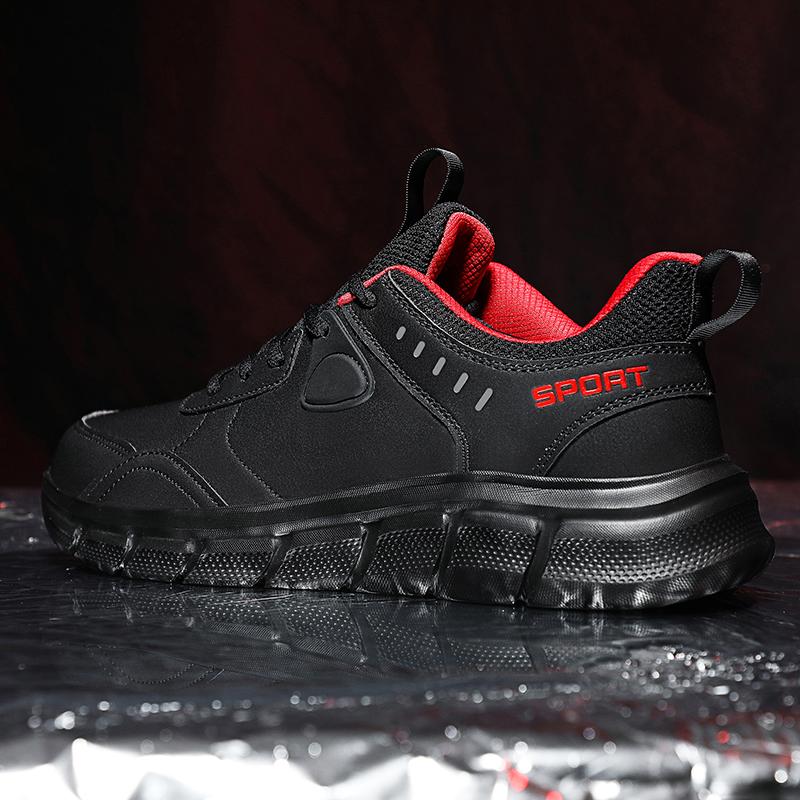 

39-48 Осенние ультралегкие спортивные мужчины в модной кружевной кроссовке с низким верхом 48 чёрный/красный