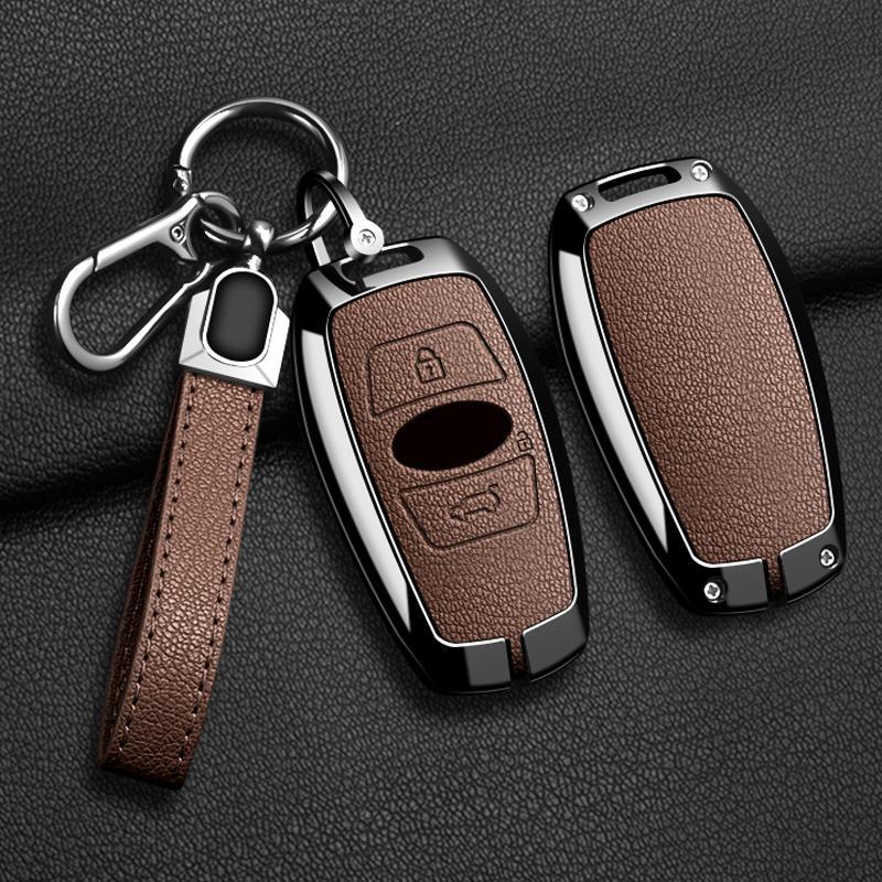 Zinc Alloy Leather Car Key Case For Subaru Brz Forester Legacy Outback Wrx Sti Impreza Xv Crosstrek Key Fob Car Accessories