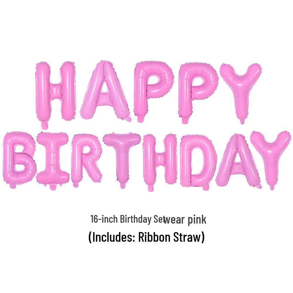 16-inch Happy Birthday Letter Balloons Decoration Set