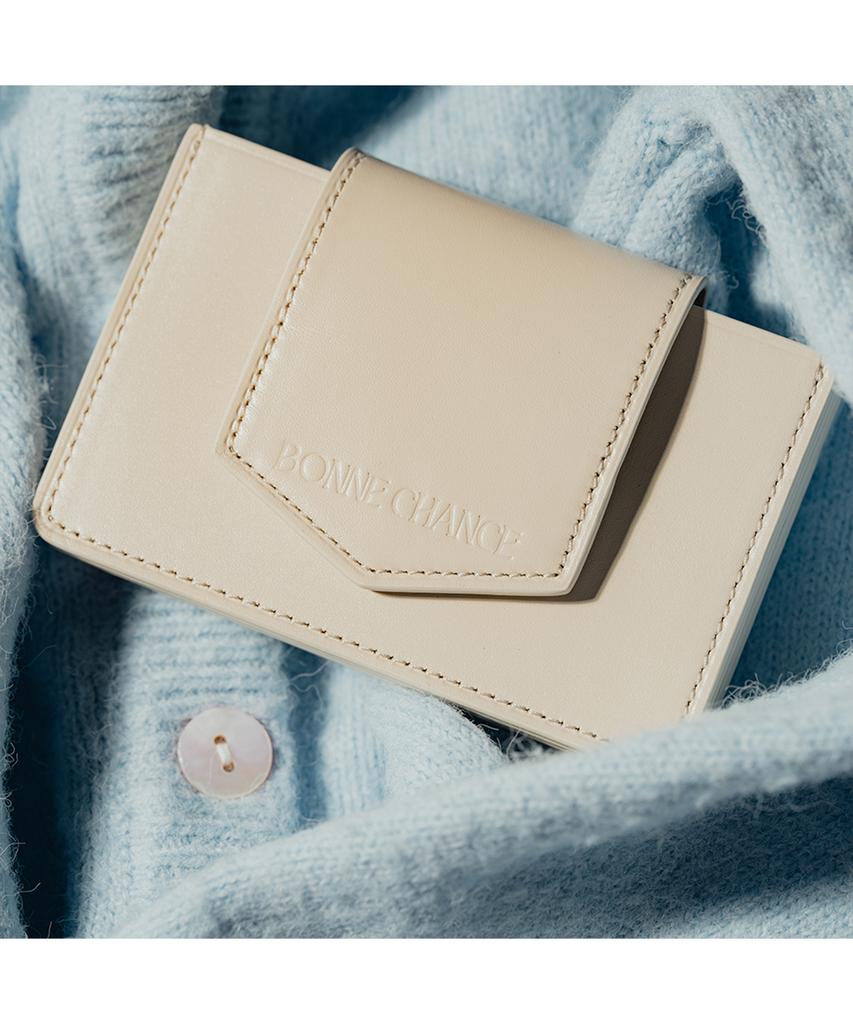 Bonne Chance Accordion Card Holder - Cream