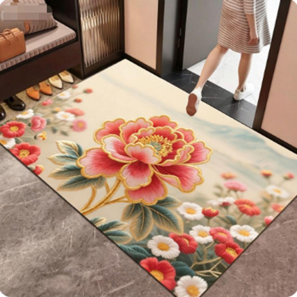 Non-slip Bathroom Floor Mat Soft Blanket Durable Flower Carpet  Home Decoration