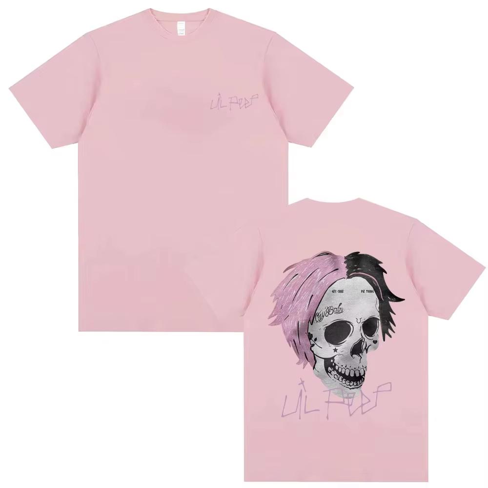 Rapper Lil Peep Mens Pure Cotton Shirt Y2k Fashion Album Graphic Oneck Unisex Shirt Summer Hip Hop Fashion High Quality Top