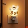 Unique Halloween Gift for Kids Resin Night Light, Ghost Pumpkin Tree Figurine, Plug-in LED Light Wall Lamp, Spooky Decorative Lighting Bedroom