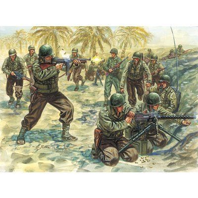 Figurines Infanterie US 2ème Guerre Mondiale - ITALERI - 48 Soldats