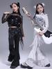 Korean Style Girls' Jazz Dance Costume Set: Cropped Vest Top & Sweatpants for Performances