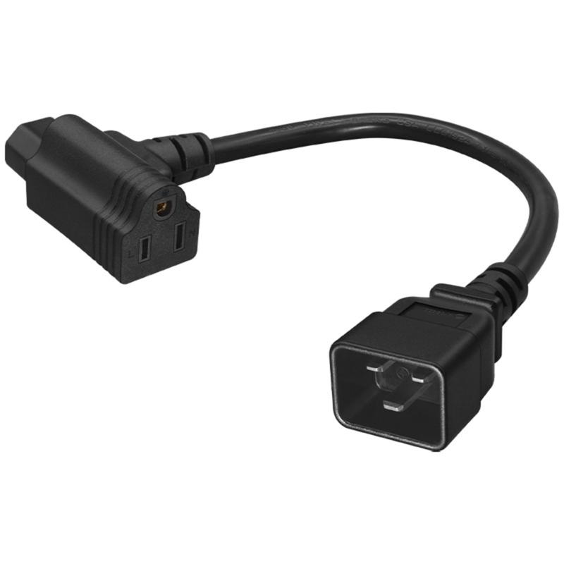 

Double Output Power Splitters Cable C20 Plugs to C13 Connector & 5-15R Outlet Power Distribution Cable for Equipment