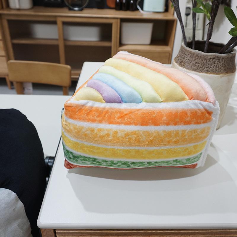 

Creative Sesame Sushi Pillow Plush Toy Doll Rainbow Cake Doll Home Sofa Pillow Muppet Doll 24*16*16cm（0.25kg）