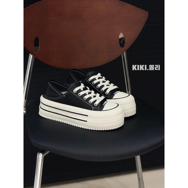 

Summer thick baseplate shoes women s trendy new cloud muffin two wear cowhide breathable casual sports shoes women 35 чёрный