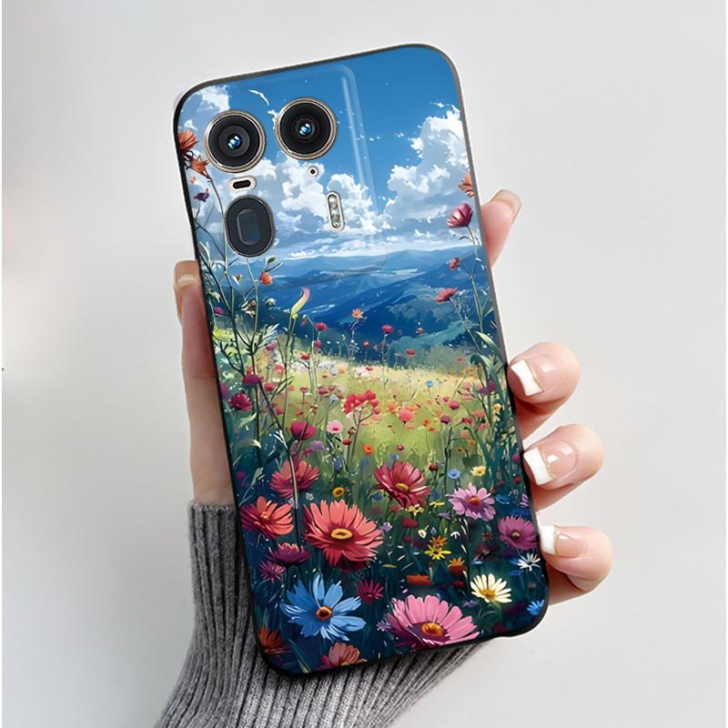 Soft Casing For Motorola Moto Edge 50 Ultra 5G Phone Case Black Matte Silicone Aesthetic Luxury Cute Cool Boys Girls Back Cover