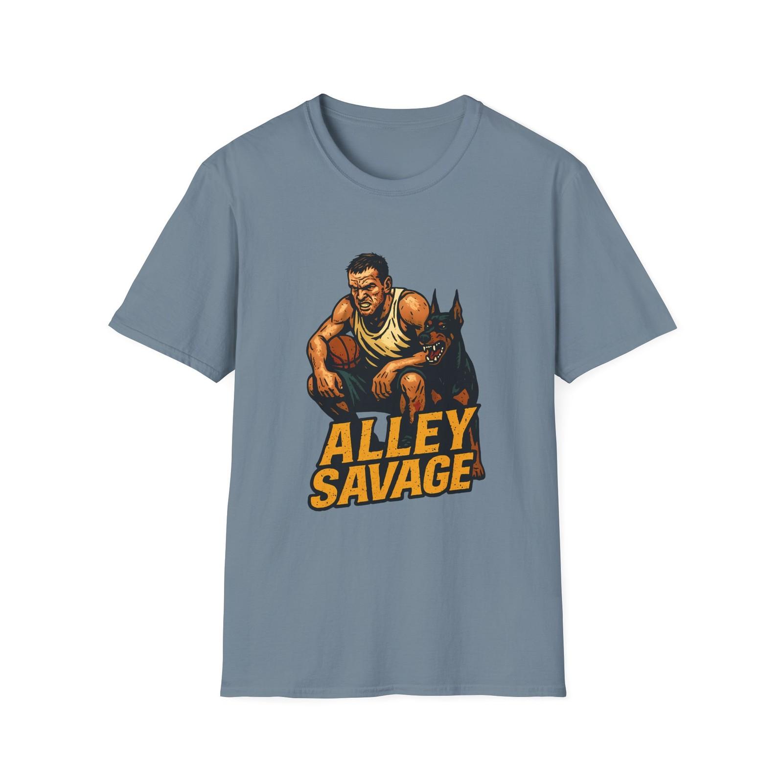 Unisex Softstyle T-Shirt Mens Womens Tees Top Alley Savage Basketball Doberman Urban Grit Neon Green 2XL