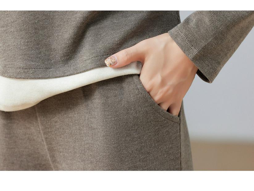 Women's Spring/Autumn 2025 Long Sleeve Lapel Sweatshirt & Straight Leg Pants Set
