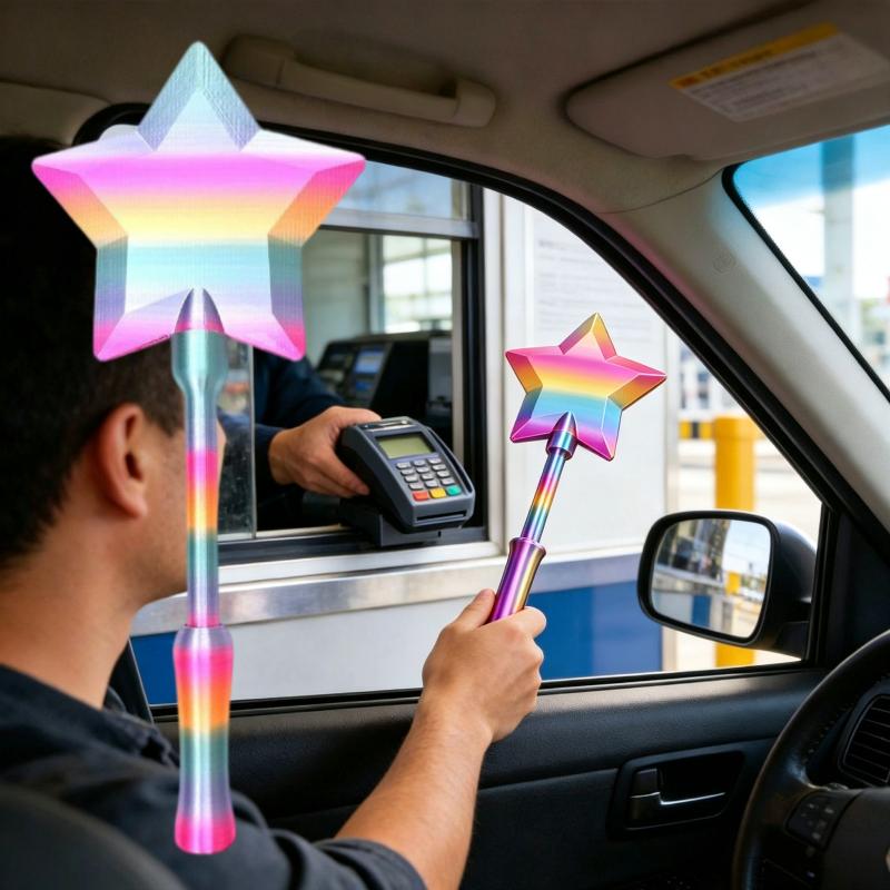 1Pcs Credit Card Holder Daily Creative 3D Printed Fashion Telescopic Wand Tap To Pay Portable Cute Star Magic Wand Holder