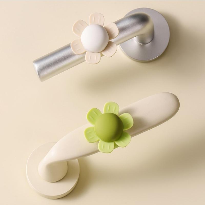 Soft Flower Door Handle Protector Silicone Anti Collision Knob Cover for Baby Safety Home Living Room