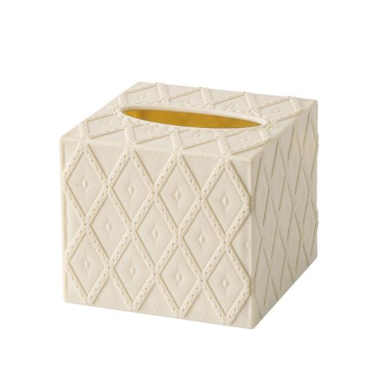 Tissue Box, with Waterproof Wear-Resistant Surface, Diamond Embossed Texture Compact Paper Holder for Office Bedroom